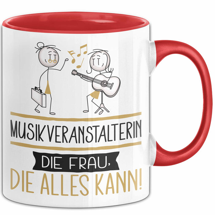 Musikveranstalterin Geschenk Tasse Becher Die Frau Die Allen Kann Geschenkidee für eine Musikveranstalterin Lustig Rot Trendation
