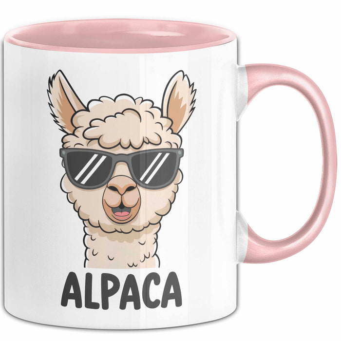 Alpaka Liebhaber Tasse Geschenkidee Flauschiger Tierfan Geschenkidee Lustig Rosa Trendation