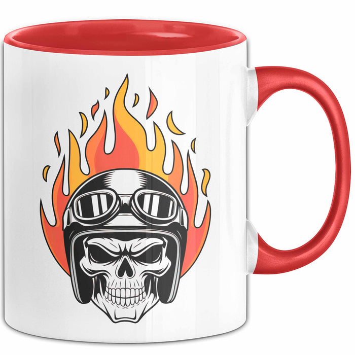 Motorradfahrer Tasse Geschenkidee Biker Lustiger Spruch Geschenkidee Lustig Rot Trendation