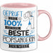 Beste Popsängerin Der Welt Tasse Geschenk für Eine Popsängerin Geprüft Und Sicher Geschenkidee Geburtstag Weihnachten Rosa Trendation