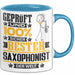 Saxophonist Geschenk Lustiger Spruch für Saxophonist Geschenkidee Bester Saxophonist Der Welt Blau Trendation