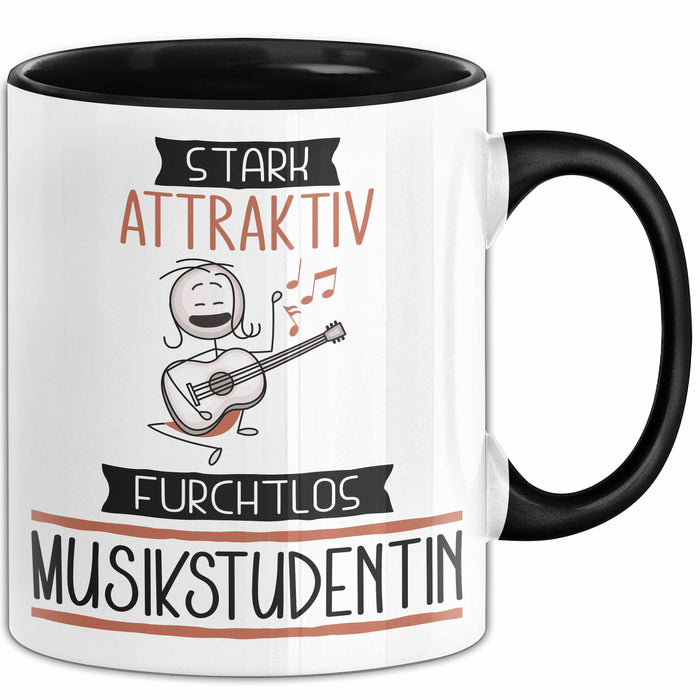 Musikstudentin Tasse Geschenk Becher Stark Attraktiv Furchtlos Musikstudentin Lustige Geschenkidee Trendation