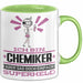 Chemiker Geschenk Tasse Ich Bin Chemiker Aber Sag Doch Einfach Superheld Lustige Geschenkdiee für Chemiker Kaffee-Becher Grün Trendation