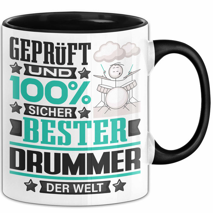 Drummer Geschenk Lustiger Spruch für Drummer Geschenkidee Bester Drummer Der Welt Schwarz Trendation