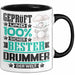 Drummer Geschenk Lustiger Spruch für Drummer Geschenkidee Bester Drummer Der Welt Schwarz Trendation