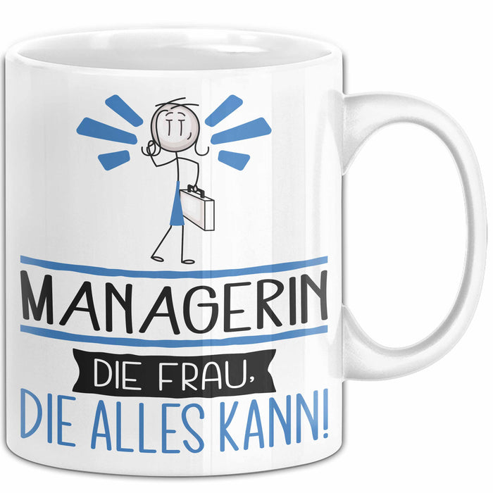 Managerin Geschenk Tasse Becher Die Frau Die Allen Kann Geschenkidee für eine Managerin Lustig Weiß Trendation