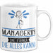 Managerin Geschenk Tasse Becher Die Frau Die Allen Kann Geschenkidee für eine Managerin Lustig Weiß Trendation
