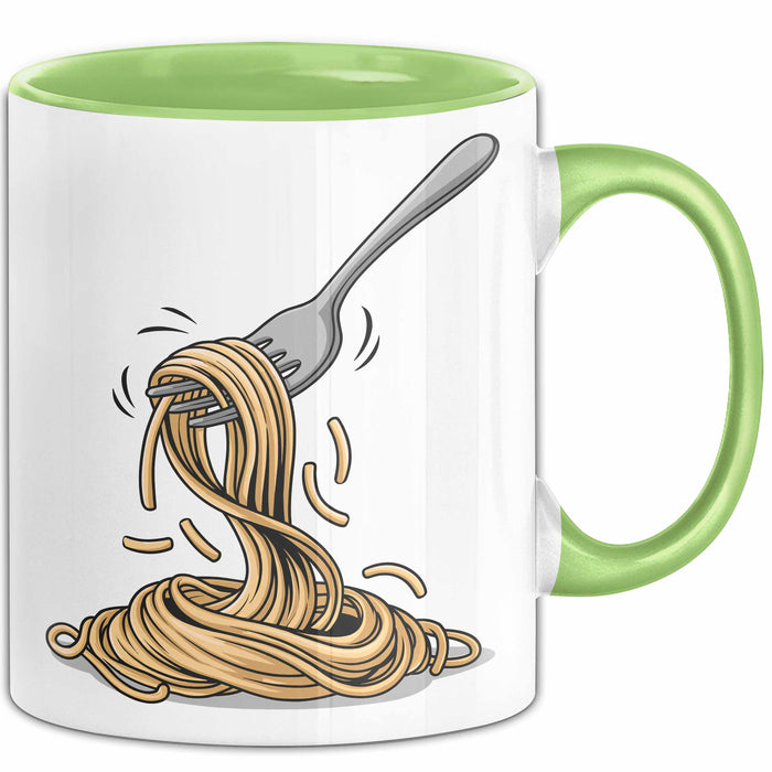Spaghetti Fan Tasse Geschenkidee für Pasta Liebhaber Grün Trendation