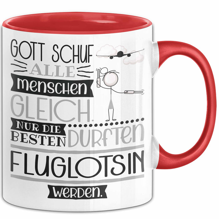 Fluglotsin Geschenk Becher Tasse Gott Schuf Alle Menschen Gleich Nur Die Besten Durfeten Fluglotsin Werden Geschenkidee Lustig Rot Trendation