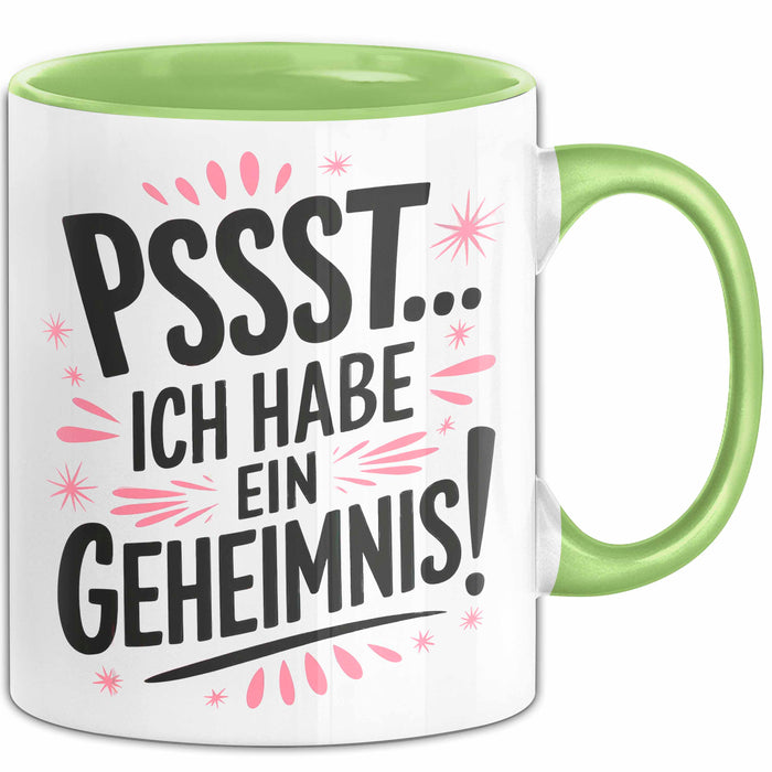 Big Sister Ältere Geschwister Schwestern Tasse Becher Geschenk Lustige Geschenkidee Spruch Ich Habe Ein Geheimnis Grün Trendation
