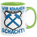 Aue im Erzgebirge Tasse Wir Kommen Aus Dem Schacht Steine Klopfen Kaffee-Becher Geschenkidee Geschenk Grün Trendation