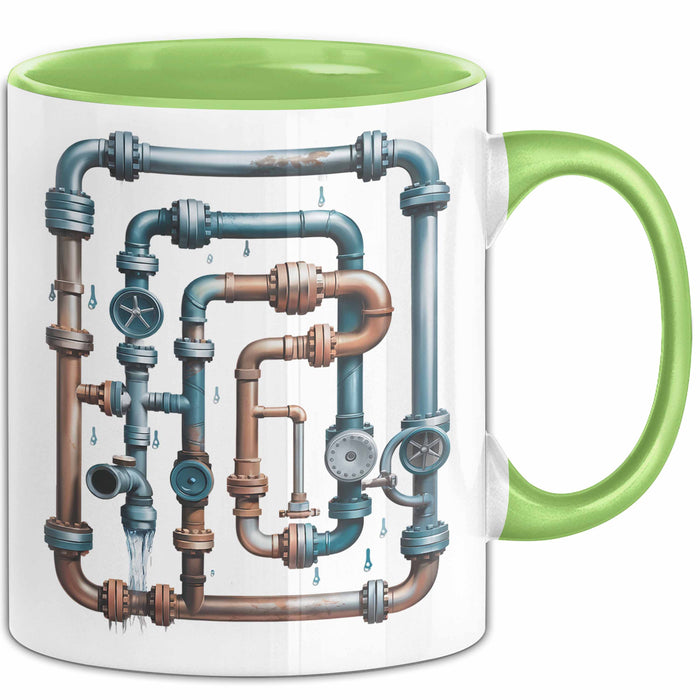 Klempner Tasse Geschenkidee für Rohrleger Lustiger Spruch Grün Trendation