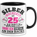 Silberhochzeit Tasse Geschenk Seit 25 Jahren Lustiger Spruch Humorvoll Schwarz Trendation
