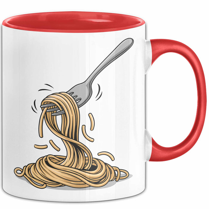 Spaghetti Fan Tasse Geschenkidee für Pasta Liebhaber Rot Trendation