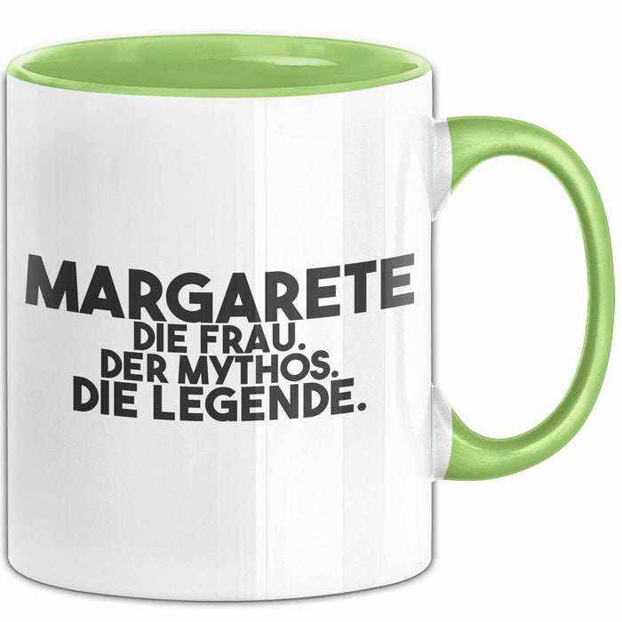 Margarete Tasse Margarete – Die Frau. Der Mythos. Die Legende. Geschenk Grün Trendation