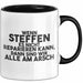 Steffen Tasse Wenn Steffen Nicht Repariert, Sind Wir Am Arsch Geschenk Schwarz Trendation
