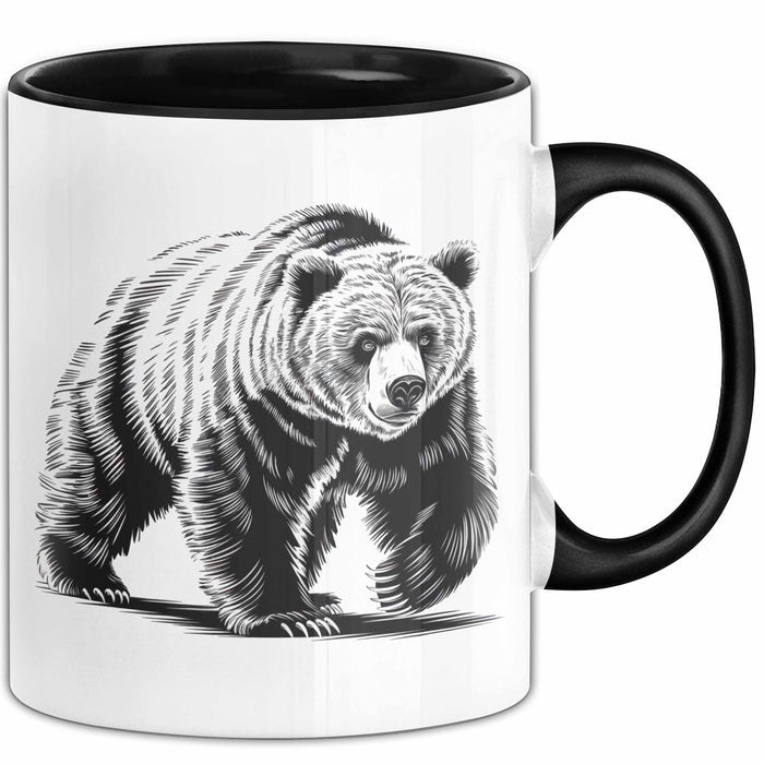 Grizzlybär Tasse Geschenk Lustige Geschenkidee Spruch Schwarz Trendation