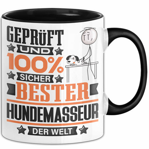 Hundemasseur Geschenk Lustiger Spruch für Hundemasseur Geschenkidee Bester Hundemasseur Der Welt Schwarz Trendation