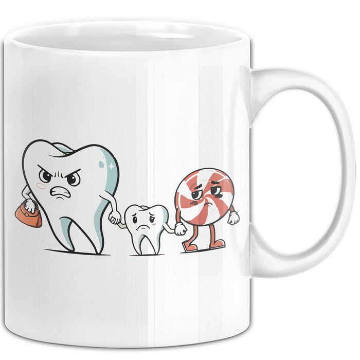 Zahnarzt Tasse Geschenk Karies Vorsorge Geschenkdiee Weiß Trendation