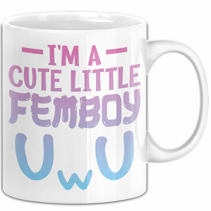 Femboy Tasse Geschenk Anime Transgender Lgbtq Im A Cute Little Femboy Weiß Trendation