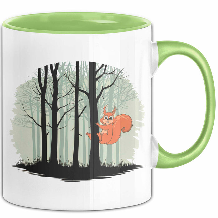 Eichhörnchen Tierliebhaber Tasse Geschenk Lustige Geschenkidee Spruch Grün Trendation