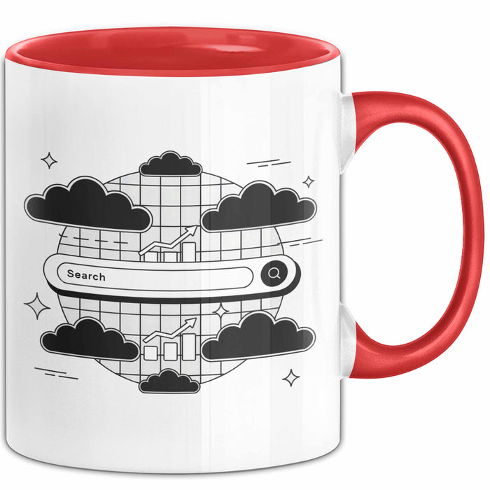 SEO Spezialist Tasse Geschenk Lustige Geschenkidee Spruch Für Such Optimierer Rot Trendation