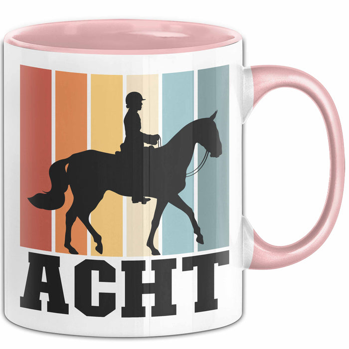 Tasse Geschenk Acht Retro Pferd Design Becher Rosa Trendation