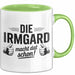 Irmgard Tasse Geschenk Die Irmgard Macht Dat Schon Geschenkidee Becher mit Name Grün Trendation
