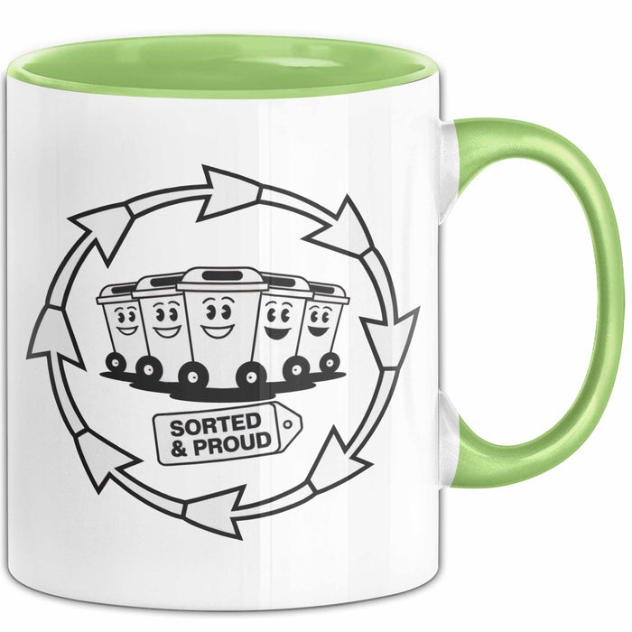 Recycling Fan Tasse Geschenk Lustige Geschenkidee Spruch Für Umwelt Recycler Grün Trendation