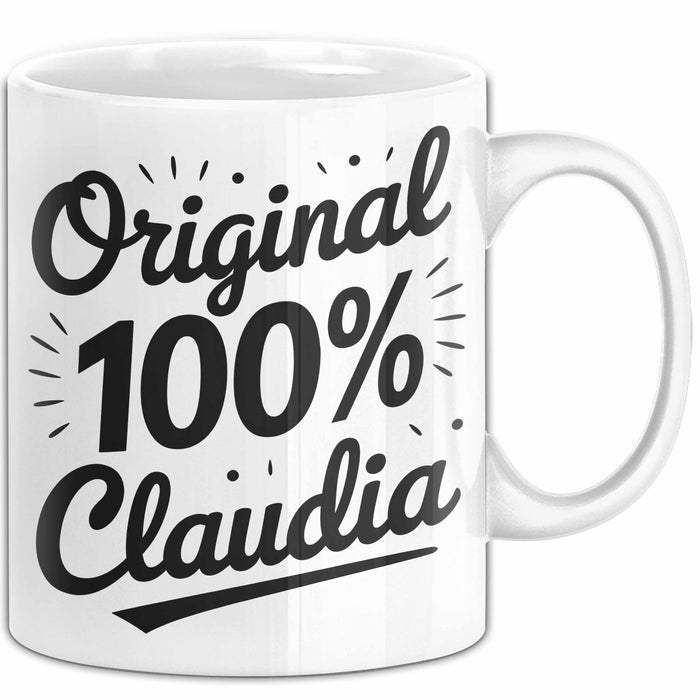 Claudia Tasse Geschenk Original 100% Claudia Geschenkidee Geburtstag Weiß Trendation