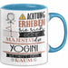 Yogini Tasse Geschenk Lustiger Spruch Bitte Erheben Sie Sich Seine Majestät Die Yogini Betritt Den Raum Blau Trendation