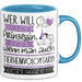 Tierheimvolontärin Tasse Geschenk Spruch Wer Will Schon Prinzessin Sein Wenn Man Auch Tierheimvolontärin Sein Kann Blau Trendation
