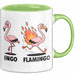 Flamingo In Flammen Tasse Geschenk Lustige Geschenkidee Spruch Grün Trendation