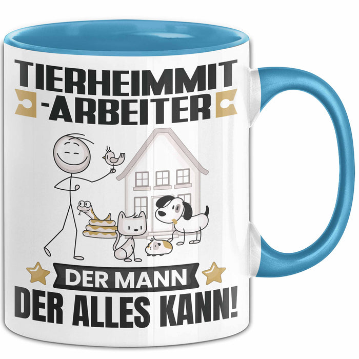 Tierheimmitarbeiter Tasse Geschenk für Tierheimmitarbeiter Der Mann Der Alles Kann Geschenkidee zum Geburtstag Blau Trendation