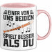 Flötenspieler Tasse Geschenk Einer Von Uns Beiden Spielt Besser Als Du Geschenkidee Becher Rosa Trendation