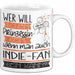 Indie-Fan Tasse Geschenk Spruch Wer Will Schon Prinzessin Sein Wenn Man Auch Indie-Fan Sein Kann Weiß Trendation