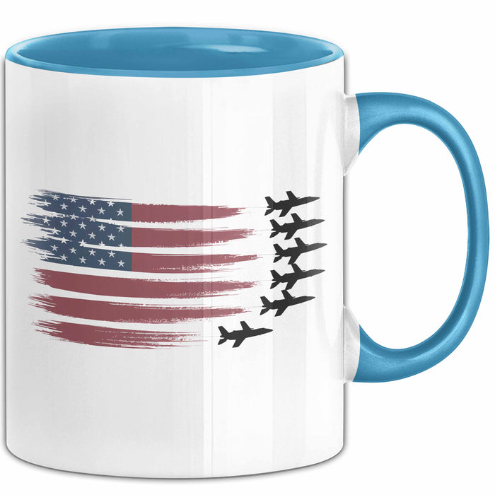 Luftwaffensoldat Pilot USA Flagge Tasse Geschenk Lustige Geschenkidee Spruch Blau Trendation