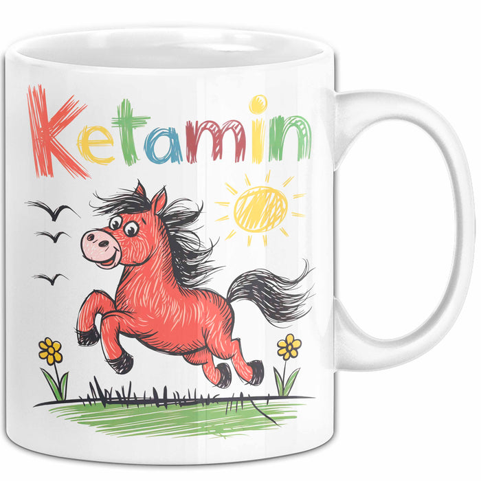 Ketamin Einhorn Tasse Geschenk Lustige Geschenkidee Spruch Ketamin Weiß Trendation
