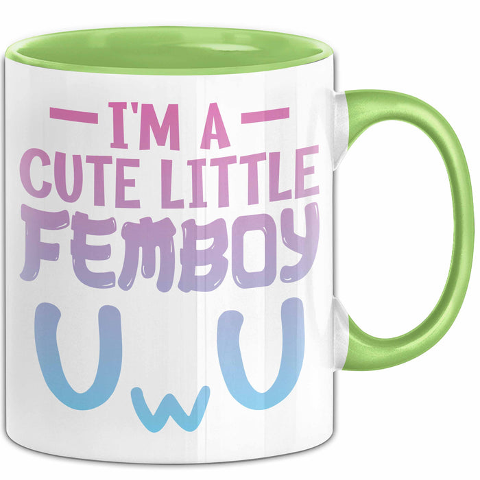 Femboy Tasse Geschenk Anime Transgender Lgbtq Im A Cute Little Femboy Grün Trendation