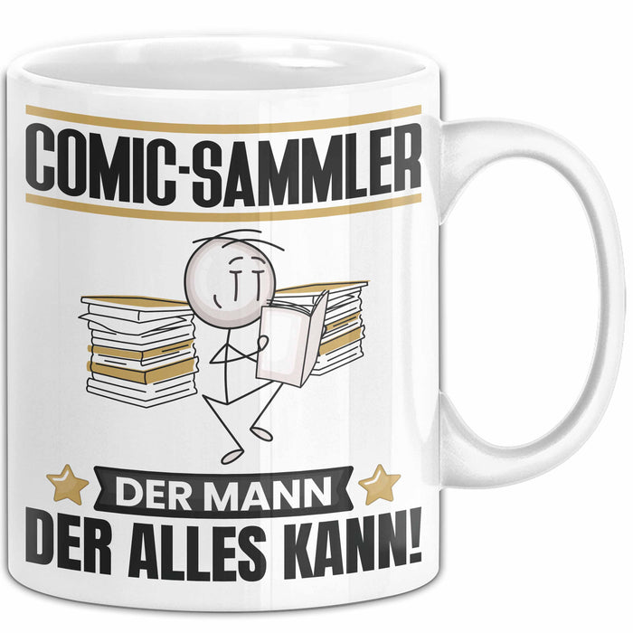 Comic-Sammler Tasse Geschenk für Comic-Sammler Der Mann Der Alles Kann Geschenkidee zum Geburtstag Weiß Trendation