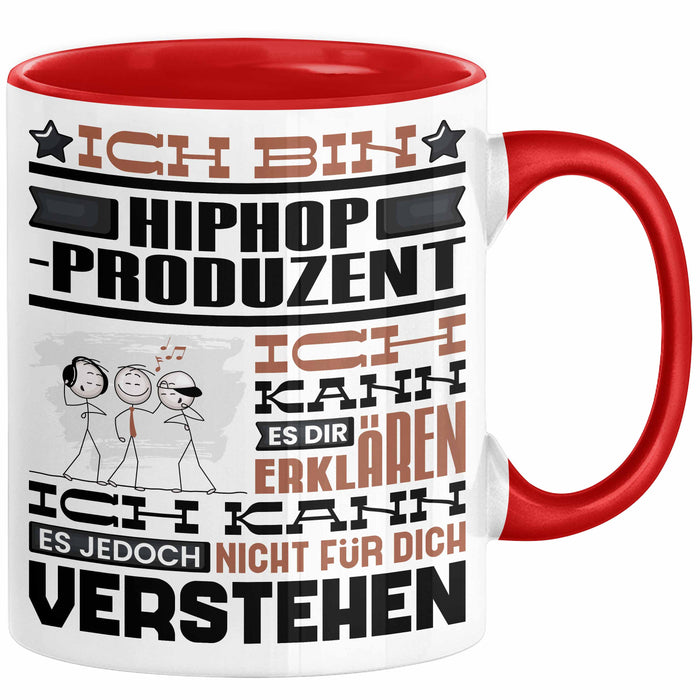 Hiphop-Produzent Geschenk Tasse Geschenkidee für Hiphop-Produzent Geburtstag Lustig Ich Bin Hiphop-Produzent Ich Kann Es Dir Erklären Aber Nicht Für Dich Verstehen Rot Trendation