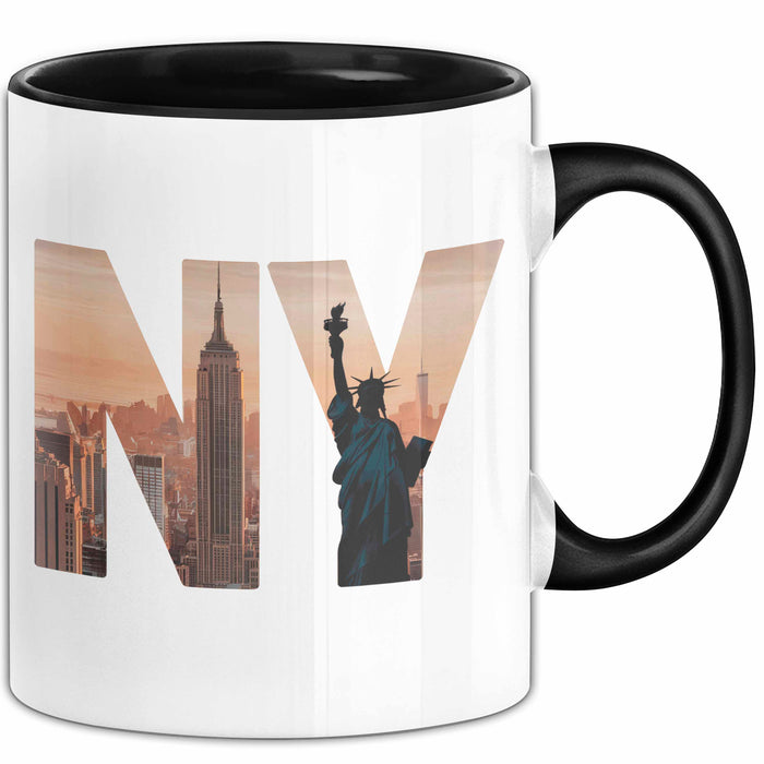 New York City USA Tasse Geschenk Lustige Geschenkidee Spruch Schwarz Trendation