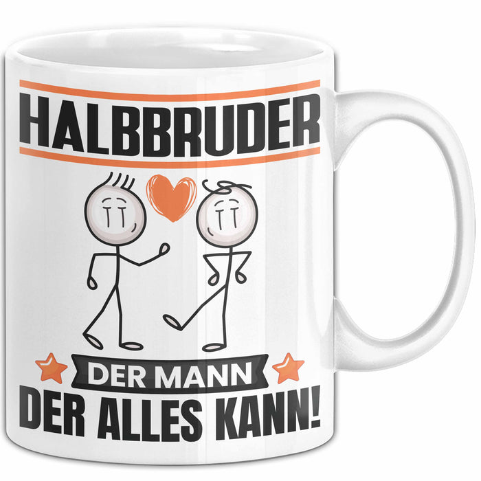 Halbbruder Tasse Geschenk für Halbbruder Der Mann Der Alles Kann Geschenkidee zum Geburtstag Weiß Trendation