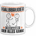 Halbbruder Tasse Geschenk für Halbbruder Der Mann Der Alles Kann Geschenkidee zum Geburtstag Weiß Trendation