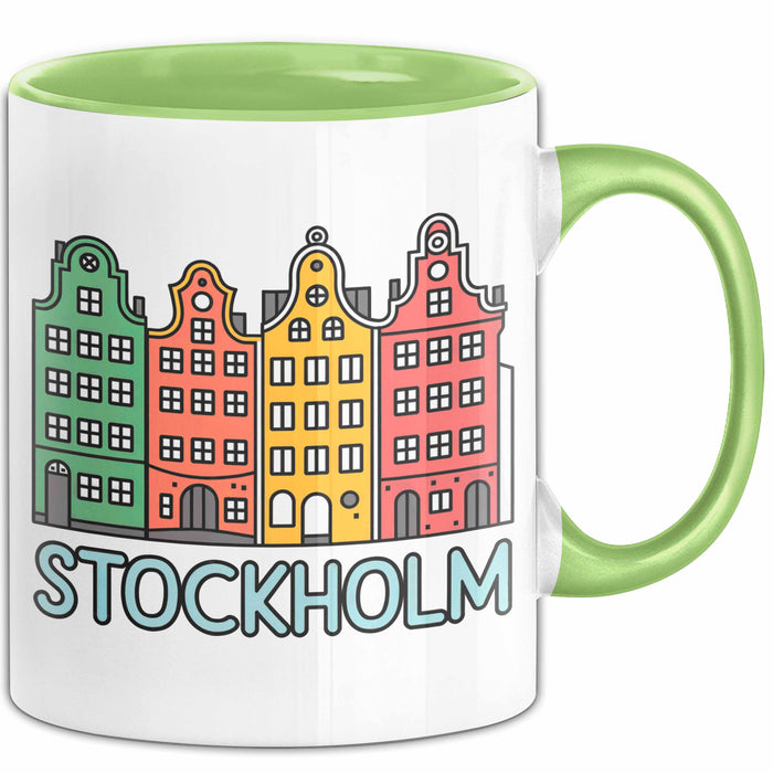 Stockholm Schweden Skandinavien Schwedisch Tasse Geschenk Lustige Geschenkidee Spruch Grün Trendation
