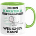 Karateka Geschenk Tasse Lustiger Spruch Ich Bin Karateka Warum Weil Ich Es Kann Geschenkidee Bester Karateka Geburtstag Kaffee-Becher Grün Trendation