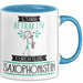 Saxophonistin Tasse Geschenk Becher Stark Attraktiv Furchtlos Saxophonistin Lustige Geschenkidee Blau Trendation