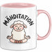 Schaf Tier Bauer Tasse Becher Geschenk Lustige Geschenkidee Spruch Mahditation Rosa Trendation
