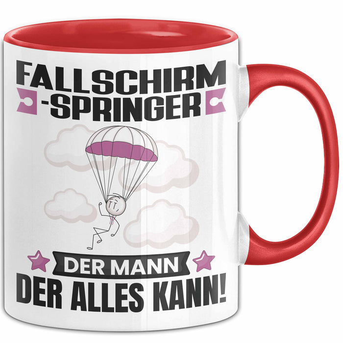 Fallschirmspringer Tasse Geschenk für Fallschirmspringer Der Mann Der Alles Kann Geschenkidee zum Geburtstag Rot Trendation