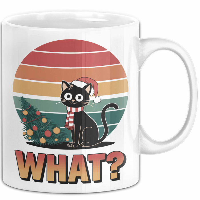 Schwarze Katze Weihnachtsfeier Tasse Geschenk Lustige Geschenkidee Spruch Was Weiß Trendation